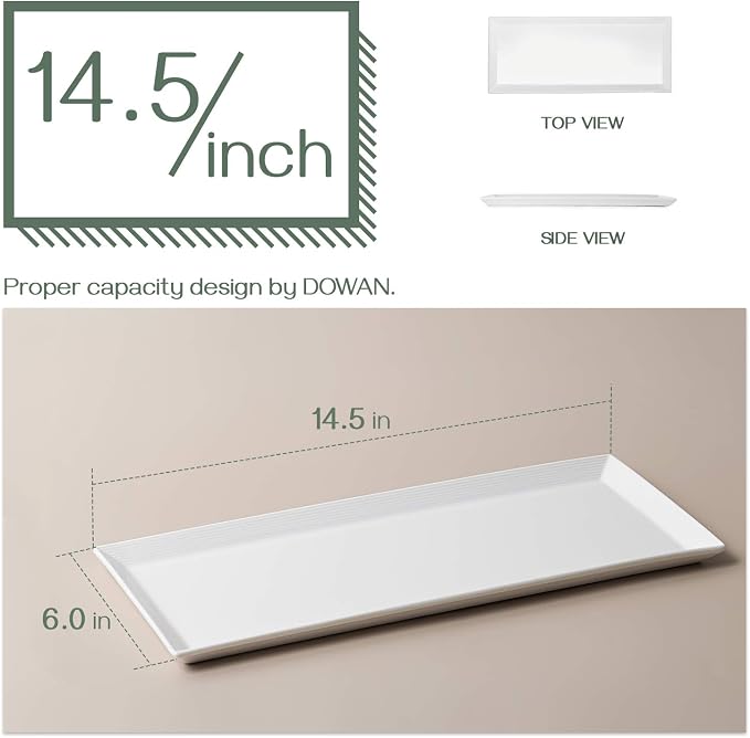 DOWAN 14.5" Rectangular Plates Set of 4 - Image 5
