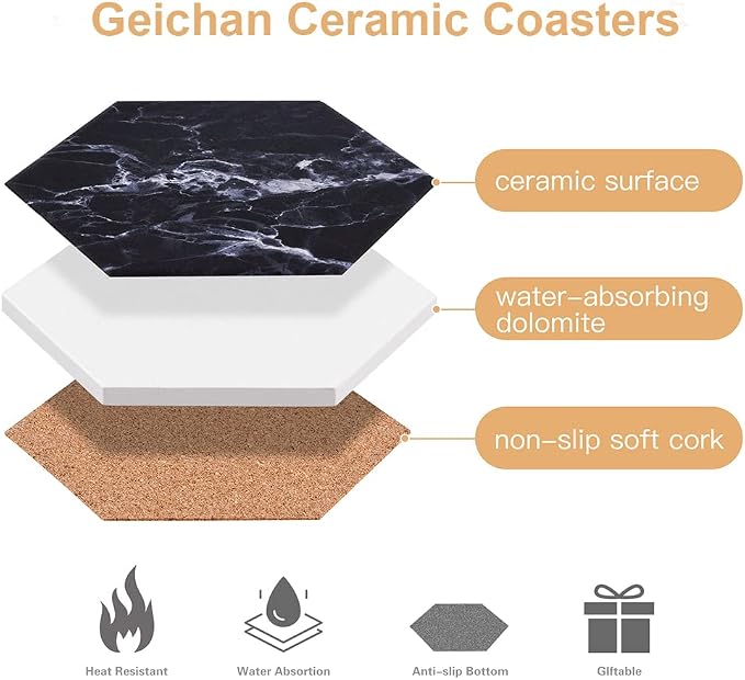 Black Coasters, Marble Coasters - Image 5