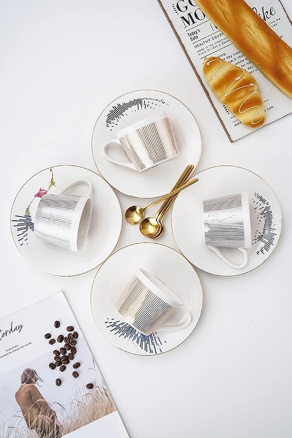 Mirror Cups and Saucers for Women Wedding Party Afternoon Tea - Image 5