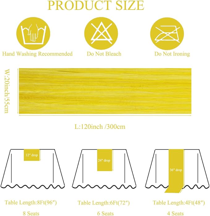 12Pack Yellow Cheesecloth Table Runner 20 x 120 inch Gauze Table Runner | Boho - Image 4