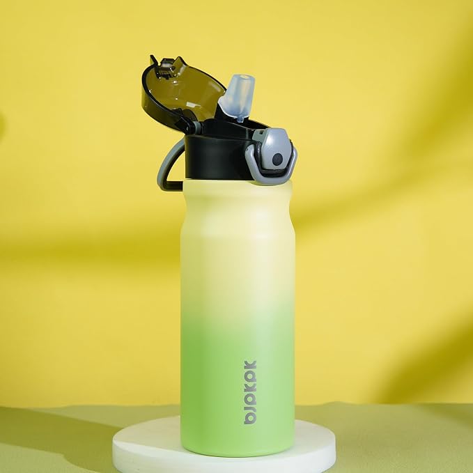 BJPKPK 18 oz Water Bottle with Straw & Handle, Insulated Stainless Flask | Leak - Image 6