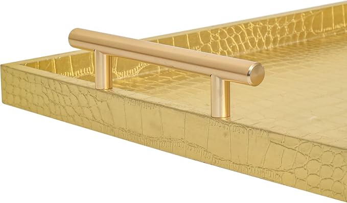 Set of 2 Modern Elegant Large Wood Serving Tray, Rectangle Decorative Tray - Image 9