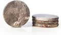 Natural Marble Coasters Set of 4, Round Travertine Coasters 4 Inch, Modern Gray by HAMAKAWA
