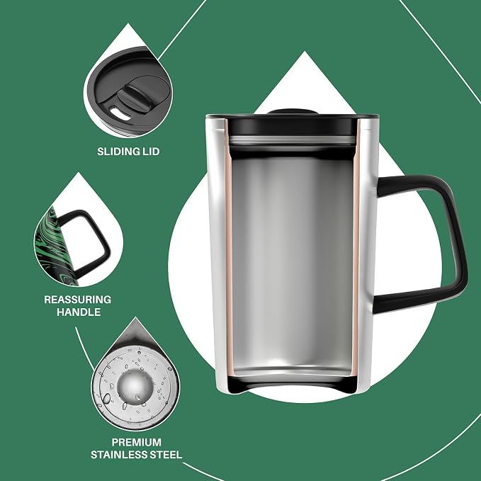 Ideus 16 oz Insulated Stainless Steel Coffee Mug - Image 3