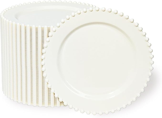 72 Pcs Party Plates Dessert Plate, 7 Inch Ivory Plastic Plate Disposable | by FabulousParty