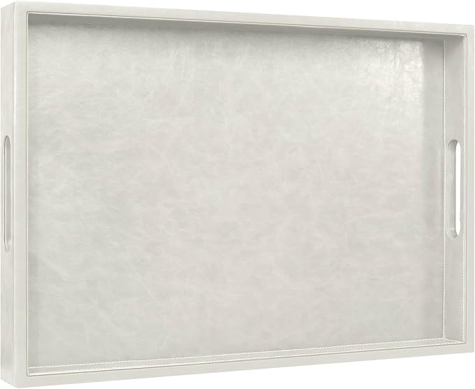 20 x 14 inches Leather Rectangle Serving Tray by Unknown