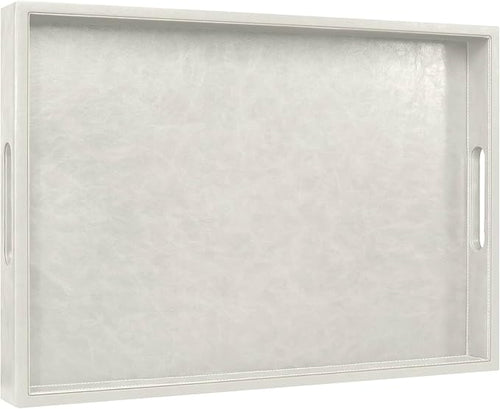 20 x 14 inches Leather Rectangle Serving Tray by Unknown