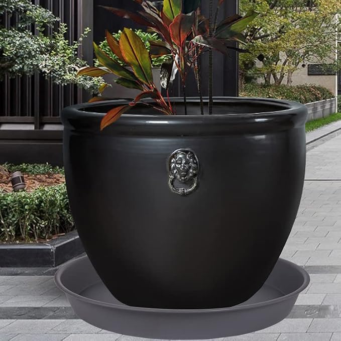 4 Pack of 16 17 inch Plant Saucer, 2.3" Depth, Heavy Duty Deep Plant Trays - Image 2