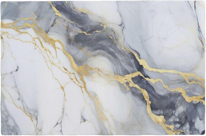 Fiokroo Golden Marble Texture Placemats Set of 4 Table Mats Table Tableware by Fiokroo