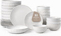 FOBENTA 32-Piece Luxury Dinnerware Set, Complete Plates and Bowls Set by FOBENTA