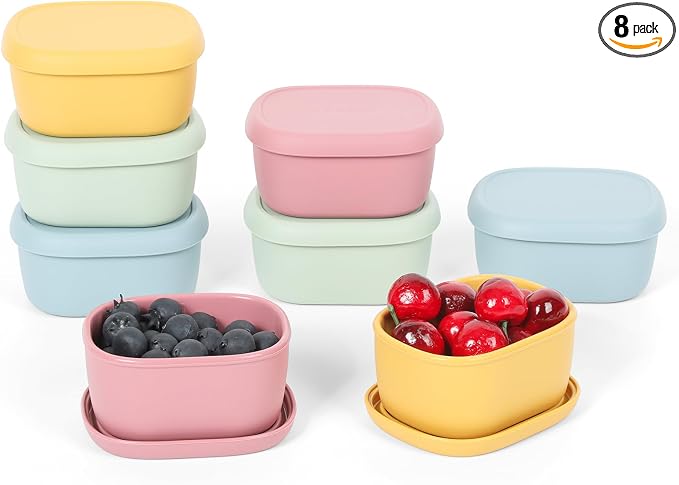 8 pcs 7 oz Silicone Snack Containers by AOEDEO