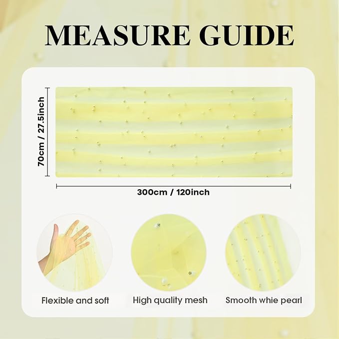 Artoid Mode Pearl Yellow Gauze Table Runner 120 Inch, Seasonal Sheer Dining - Image 5
