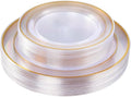 60 Pcs Clear Gold Plastic Plates, Premium Disposable Party Plates | Clear and by I00000