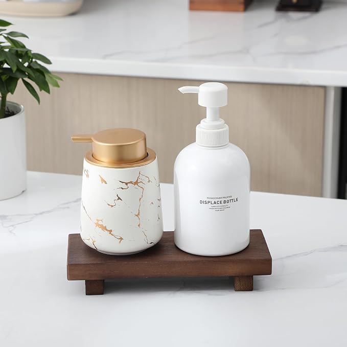 Wood Bathroom Tray Farmhouse Decor Kitchen Soap Holder, 8.7" x 3.6" Walnut | - Image 4