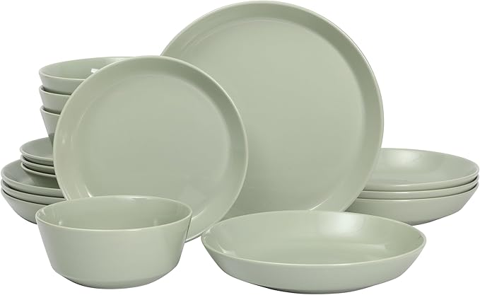 Gibson Home Summer Shades 16 Piece Plates and Bowls Dishes Service by GibsonHomewares