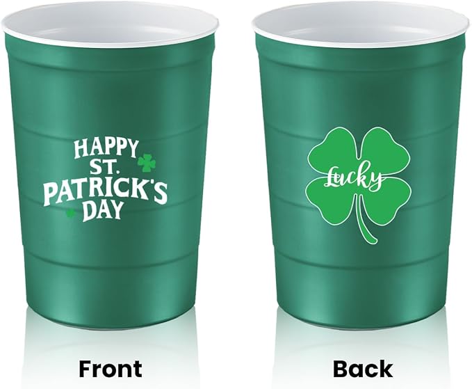 Steel Chill Cups 16 oz. Party Cups, St. Patrick's Day, 100% recyclable - Image 2
