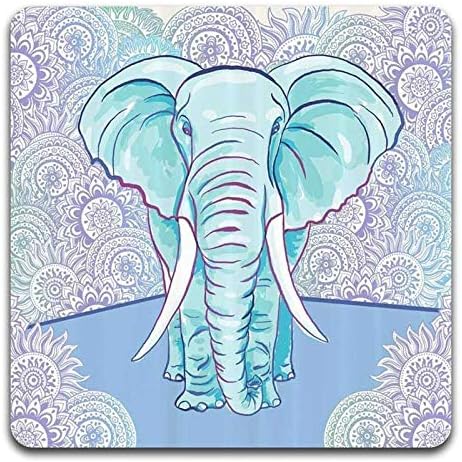 Watercolor Elephant Square Coaster Set - Image 2