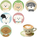 6pcs Cute Dog Coasters Set Round Silicone Drink Coaster by Unknown