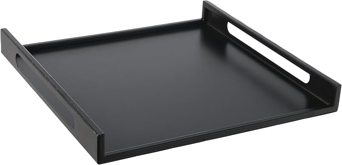 MyGift 16 Inch Matte Black Metal Large Serving Tray by MyGiftHome