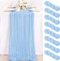 8 Pack Baby Blue Cheesecloth Table Runner 10ft Baby Shower Table Decor | by MLMC