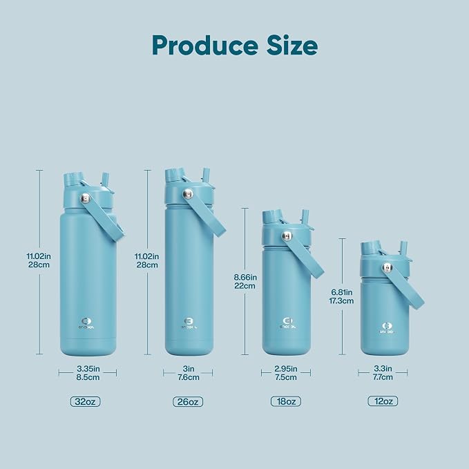 Kids Insulated Water Bottle - 12oz Stainless Steel Water Bottle with Dual Spouts - Image 5