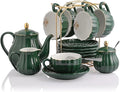 Sweejar British Royal Porcelain Tea Set, 8 OZ Cups & Saucer Service by Sweejarco1949
