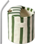 Ceramic Coffee Mugs 10 oz Retro Striped Coffee Mug No Handle by Meyerascal