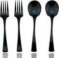 JASHII 18/10 Stainless Steel Mirror Polished Black 2 Pcs Spoon & 2 Pcs Fork by JASHII