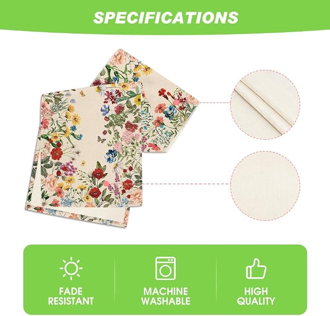 Artoid Mode Plants Floral Butterfly Valentine's Day Table Runner, Anniversary - Image 5