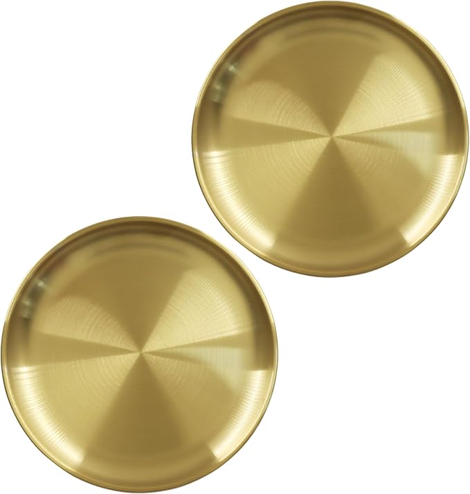 Piutouyar 2 Pcs 20 cm / 7.87 Inch Round Serving Tray, Decorative Tray Circular by Piutouyar