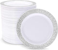 100 Pack Elegant White Plastic Plates by supernal