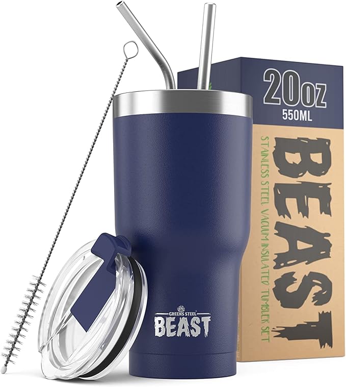 Beast 20 oz Tumbler Stainless Steel Vacuum Insulated Coffee Ice Cup Double Wall by GreensSteel