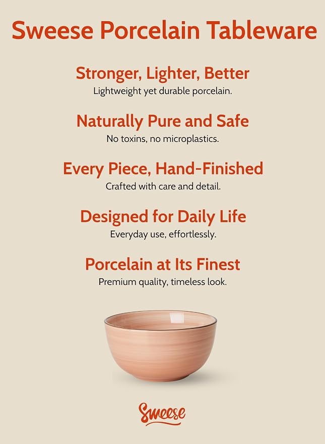 Sweese 20 Oz Porcelain Cereal Bowls - Image 7