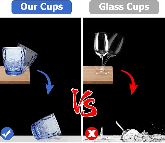 Topsky 10 oz Plastic Water Tumblers | Set of 4 Transparent Unbreakable Drinking - Image 4