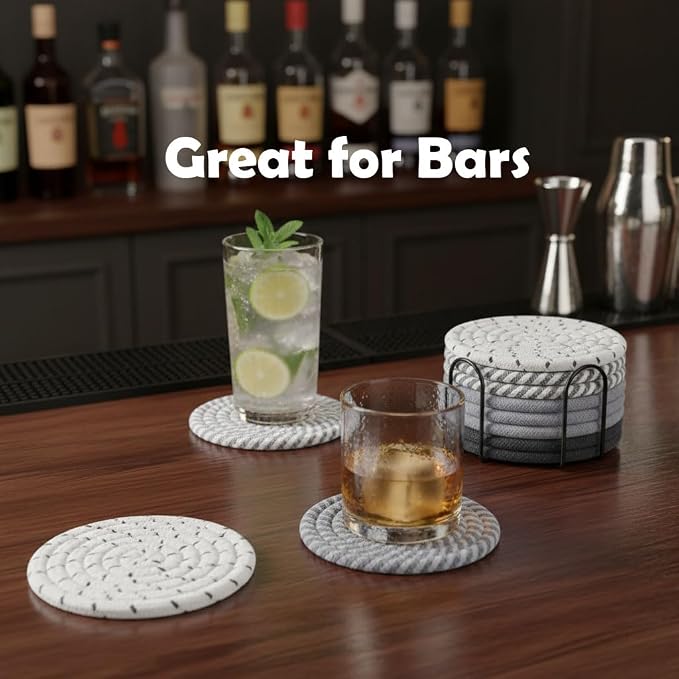 Cotton Rope Absorbent Drink Coasters Set of 8 - Image 6
