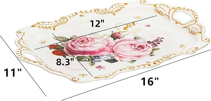 3-Pack Melamine Serving Tray, Stackable Food Tray - Image 2