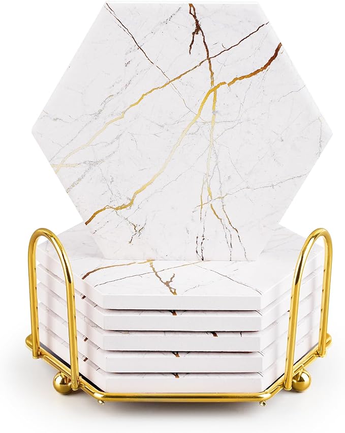 Marble Coasters for Drinks Absorbent by Geichan