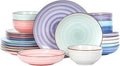 Selamica Ceramic Plates and Bowls Set, 24 Pieces Dinnerware Sets by Selamica