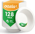 16 oz 128-Pack Compostable Paper Bowls, Disposable Salad & Soup Bowls, by SustainableSolutions