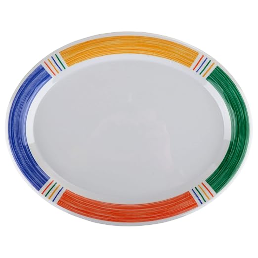GET OP-135-BA Melamine Oval Serving Platter / Dinner Plate, 13.5" x 10.25" - Image 3