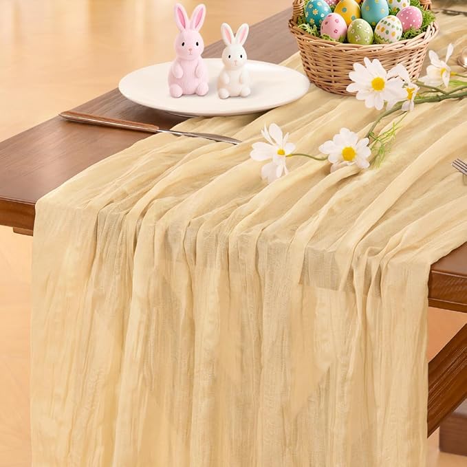 Cheesecloth Table Runner Summer Boho Wedding Birthday Party Home Decor | Sand by Socomi