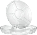 Plasticpro 6 Sectional Round Plastic Serving Tray/Platters Clear Pack of 2 by PLASTICPRO