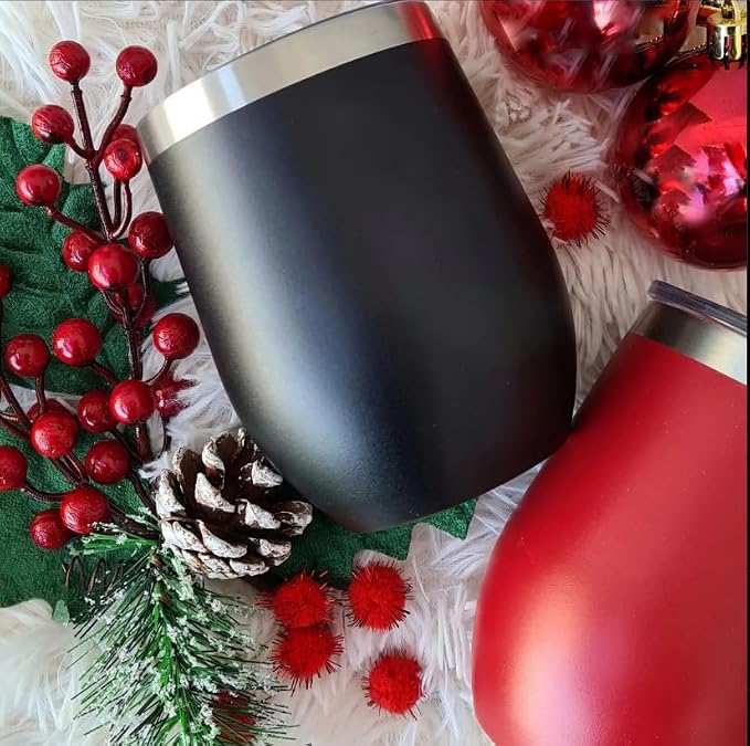 CHILLOUT LIFE 12 oz Stainless Steel Wine Tumblers 4 Pack - Image 5
