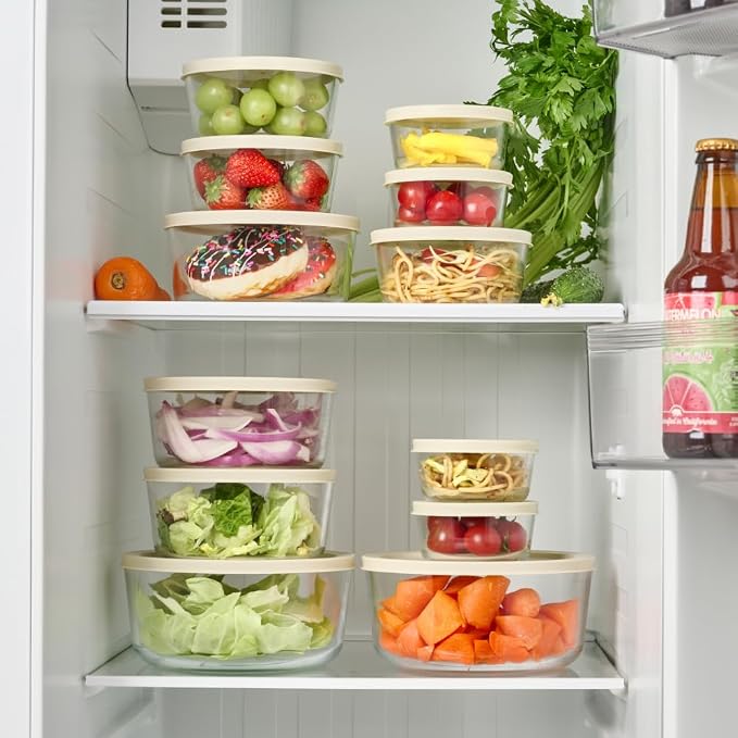 16-Piece Glass Food Storage Containers Set | 1-Cup, Leakproof | Microwave - Image 5