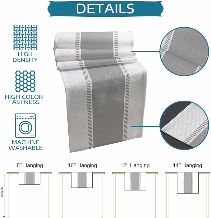 Grey Table Runners Stripes Table Runner Dresser Scarves 72 inches Long - Image 7