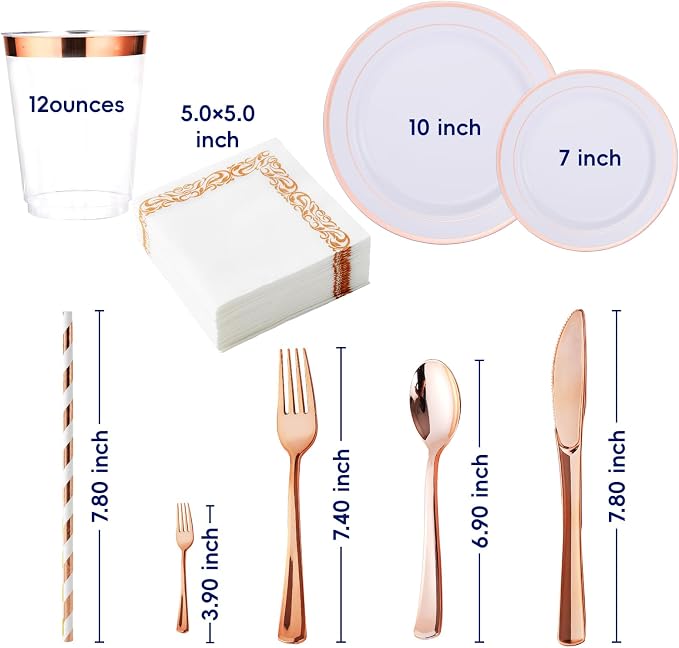 25 Guests Plastic Plates Set - Image 3