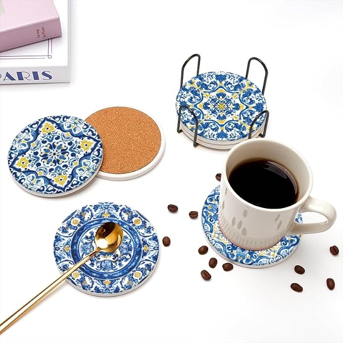 Set of 6 Coasters for Drink, Modern Bohemian Style, Housewarming Gift, Home - Image 6