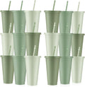 Skylety 24 Pcs Sage Green Plastic Cups by Skylety