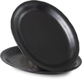 Black Ceramic Plates, 13.7" Serving Platter, Oval Dinner Plates, Serving Dish by Magclay