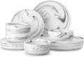 MALACASA 12 Pcs Porcelain Plates and Bowls Sets, Dinnerware Set by MALACASA